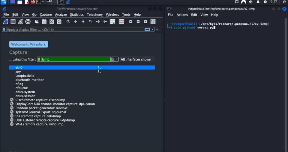 Demonstrating the reverse shell running in PowerShell