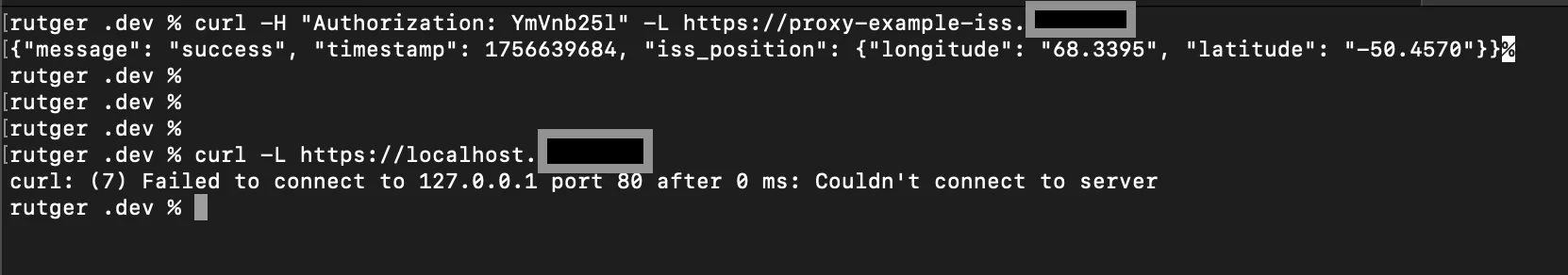 Example curl request