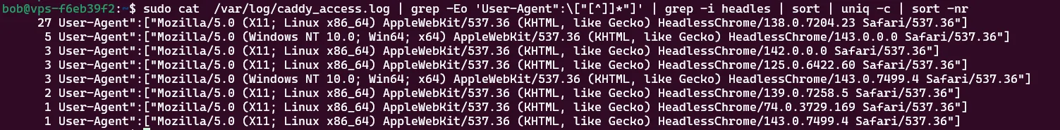 Finding Headless browsers by User-Agents