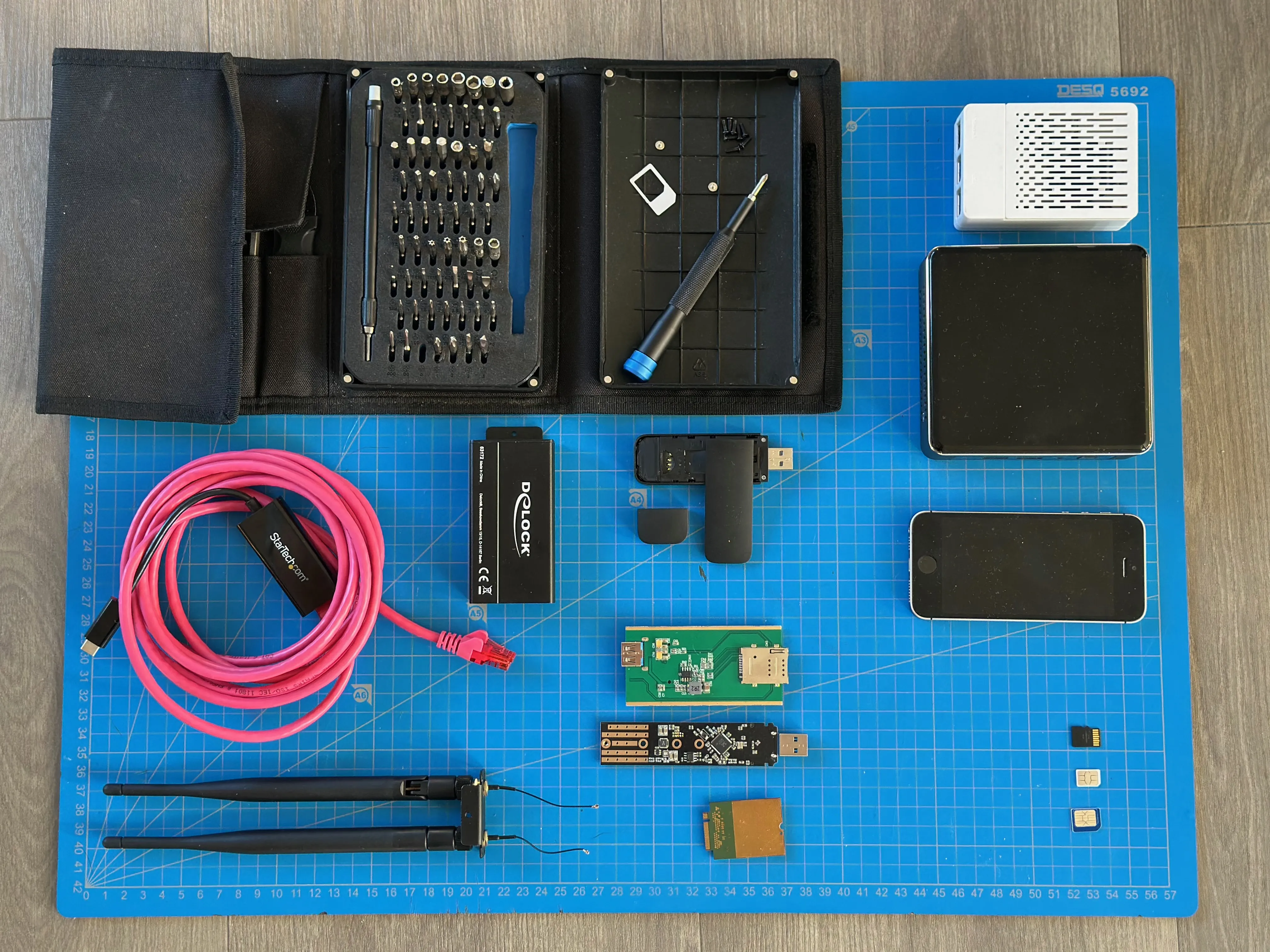 Picture of all hardware used during this research