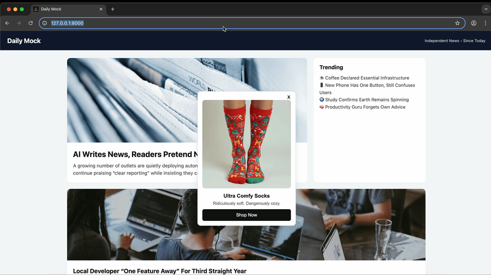 Video showing the final demo