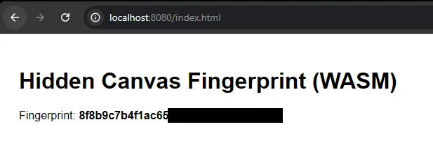 A generated canvas fingerprint with WebAssembly