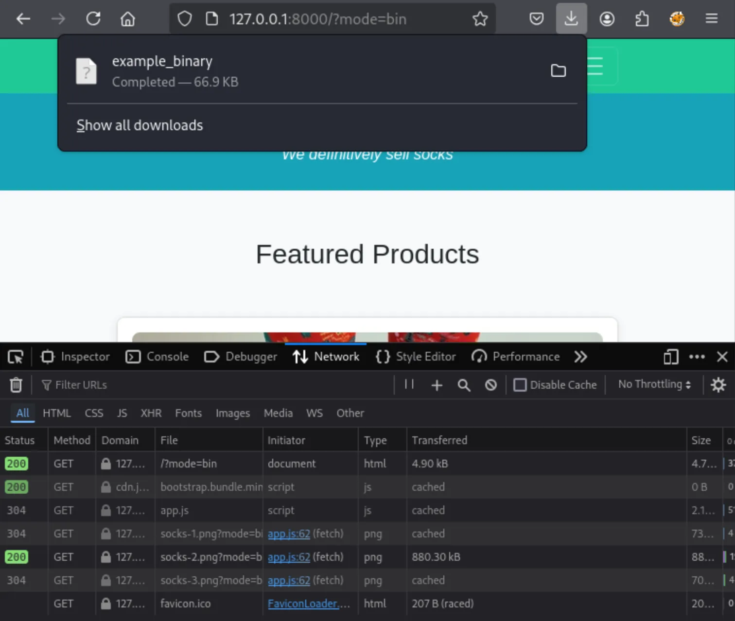 Downloading the embedded binary